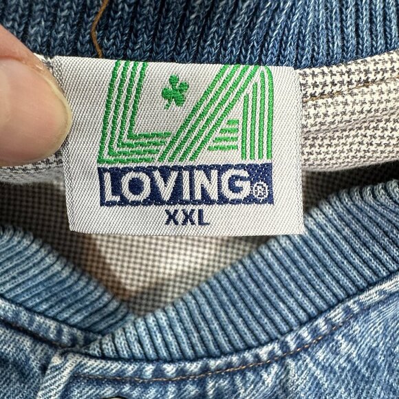 Men’s Campfyre Bomber Jacket Size XXL LA Loving Snap Up Denim Varsity Jacket - Picture 10 of 12